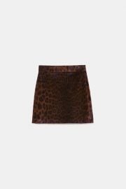 ANIMAL PRINT VELVET MINI SKIRT at Zara